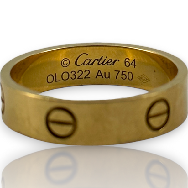 Anillo de compromiso Cartier en oro amarillo 750 de 18 kt, talla 64