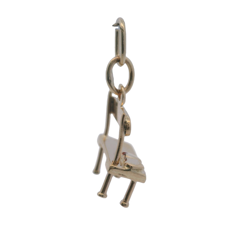 Vintage 14kt Yellow Gold Park Bench "Hold Me Tight" Hearts Love Charm