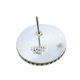 Mexican 925 Sterling Silver Taxco Round Button Rope 22.5mm Stud Earrings
