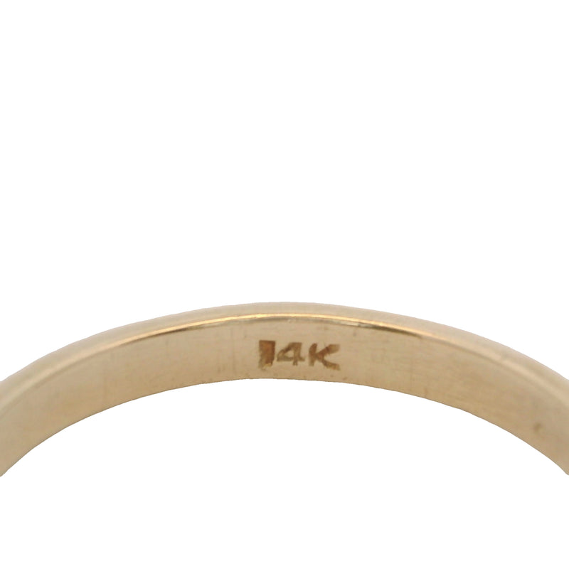 Vintage 14kt Yellow Gold 2.3mm Wide D-Shape Wedding Band Ring Side 6