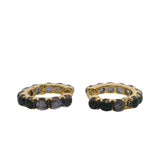 Rare Retired Ippolita Lollipop 18kt Yellow Gold and Rose Cut Purple-Blue Amethyst 21mm Hoop Earrings