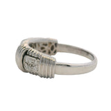 Vintage Roberto Coin Italian Solid 18kt White Gold and Diamond Cluster Woven Ring Size 6