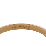 Vintage Solid 14kt Yellow Gold 2.3mm Thin Stackable Wedding Band Ring Size 6.75