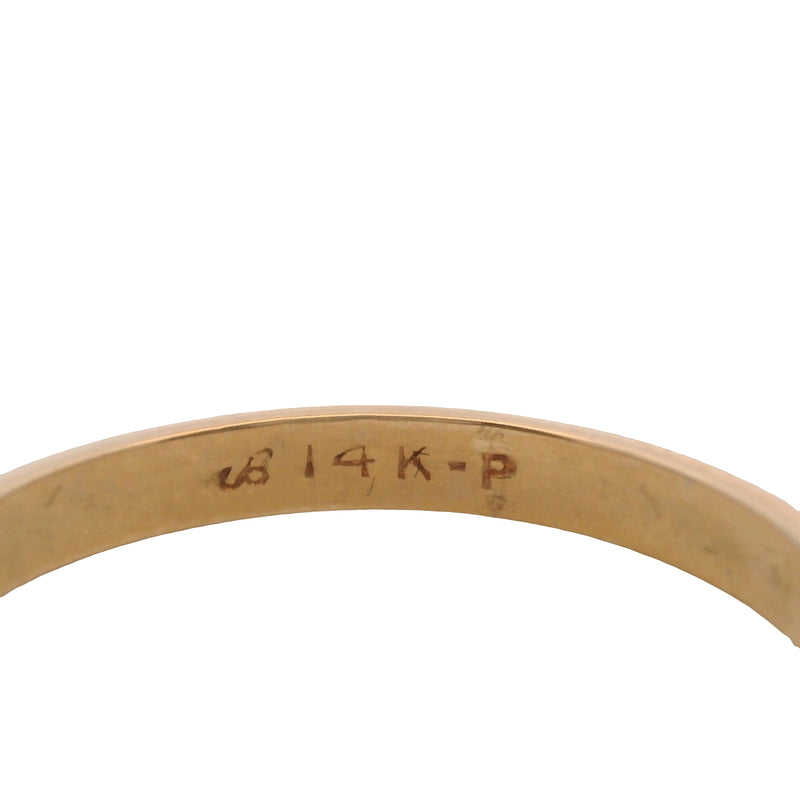 Vintage Solid 14kt Yellow Gold 2.3mm Thin Stackable Wedding Band Ring Size 6.75