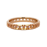 Tiffany & Co Solid 18kt Rose Gold Tiffany T Collection True Narrow Ring with Alternating T Motif Size 7.25 Made in Italy