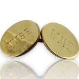 Antique 1900-1930s Tiffany & Co Signed Heavy 20g Solid 14kt Gold Engraved Early Chain Cufflinks