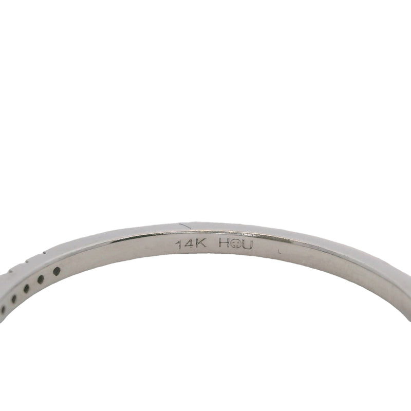 14kt White Gold and Diamond Small Dainty 1.2mm Stackable Wedding Band Ring Size 6.5