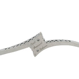 Solid 14kt White Gold and 0.44ctw Diamond Bypass Style Hinged Bangle 7" Bracelet