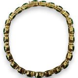 Emerald and Diamond 7.5" Tennis Bracelet 14kt Yellow Gold