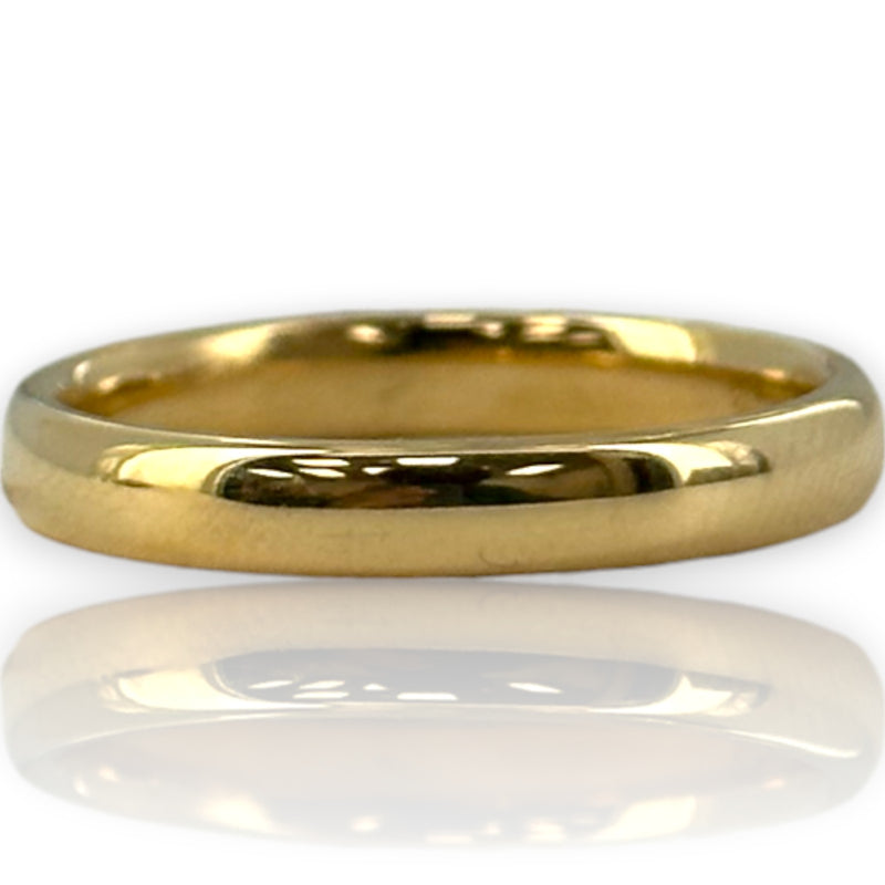 Vintage 1986 18kt Solid Yellow Gold London Hallmarked Wedding Band Ring By LW & S Size 6.75