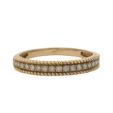 Solid 10k Yellow Gold Diamond Line Half-Eternity Stackable Wedding Band Ring Size 8