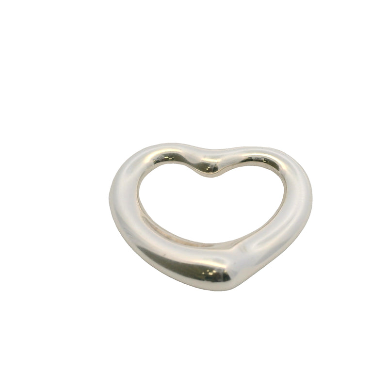 Tiffany & Co Elsa Peretti 925 Sterling Silver 22mm Wide Open Heart Necklace Pendant