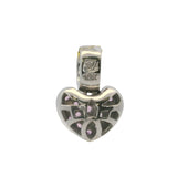 Retired Le Vian Solid 18kt White Gold, Ruby, and Diamond Pink Heart Necklace Pendant