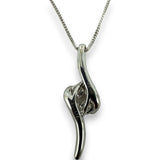 Ever Us 14kt Solid Rhodium Plated White Gold Toi et Moi 1ctw Diamond Pendant Necklace on 17-19" Adjustable Chain