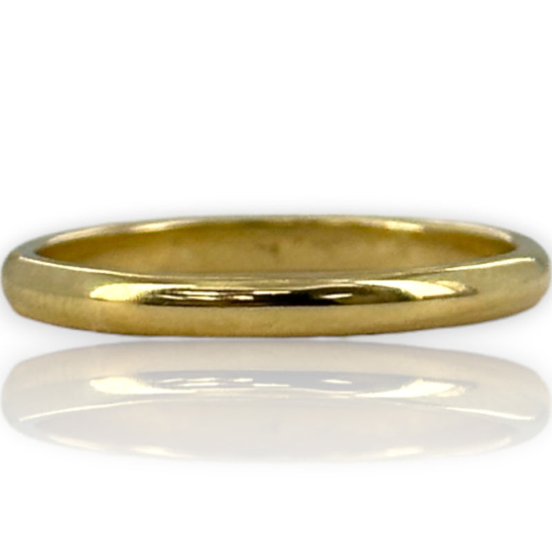 Catbird 18kt Yellow Gold 2mm Classic Wedding Band Stackable Ring Size 5.25