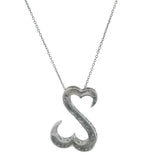 Jane Seymour Solid 14kt White Gold 0.50ctw Open Hearts Diamond 20" Necklace