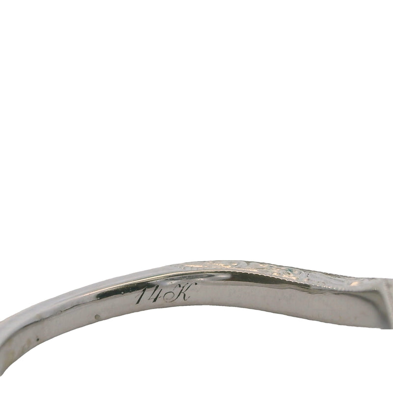 Neil Lane 14kt White Gold And Diamond Crown Wraparound Milgrain Wedding Band Ring Size 5
