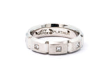 Jeff Cooper Satin Finished Beveled Geometric Princess Diamond Eternity Ring Size 4