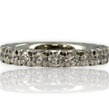 Blue Nile French Pavé 1.68ctw Diamond Eternity Wedding Band Stackable Ring in 950 Solid Platinum Size 6