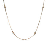 Solid 14kt Rose Gold 13.8" 0.32ctw Diamond 8 Station Choker Necklace