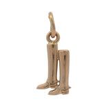Solid 14kt Rose Gold Horse Riding Boots Mini Charm Pendant