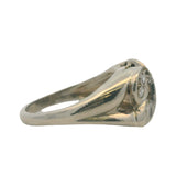 Vintage 1930-40s 14k White Gold and Diamond Swirl Milgrain Accent Ring Size 5