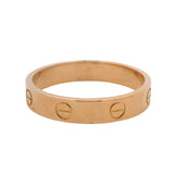 Cartier Solid 18kt Rose Gold Small Model LOVE Classic Screw Band Ring Size 9