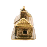 Vintage Solid 14kt Yellow Gold Log Cabin House Dangle Charm