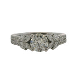 EFFY Solid 14kt White Gold 0.77ct Diamond Engagement Ring with Leaf Detail Size 7