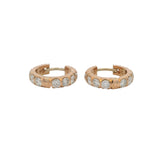 Vintage Solid 18kt Rose Gold and 1.92ctw Diamond 15mm Huggie Hoop Earrings