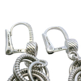 Judith Ripka 925 Sterling Silver and CZ Triple Circle Lever Back Drop/Dangle Earrings