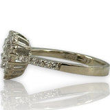 Classique By EFFY 14kt White Gold Round and Princess Cut Diamond Heart Ring Size 7