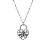 Tiffany & Co 925 Sterling Silver Filigree Heart Lock 16" Chain Necklace