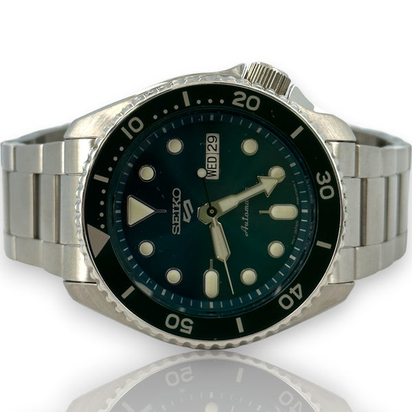 Seiko 5 Sports Geen Teal Dial SRPD61 Steel Black Dial 43mm Watch