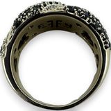 EFFY 14kt White Gold Black Sapphire and White Diamond Twist Statement Ring Size 7
