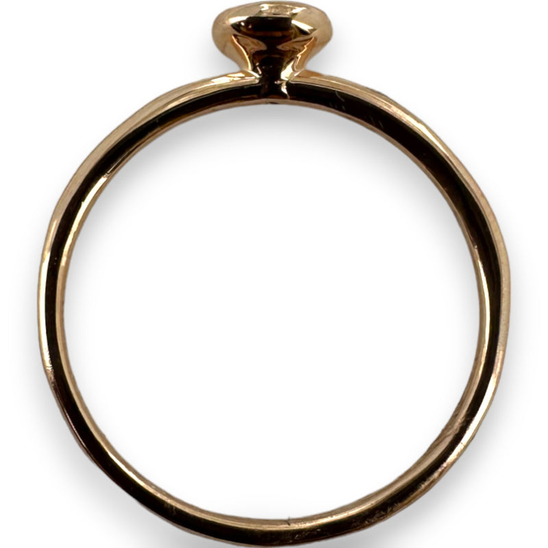 Anillo de compromiso con solitario de diamantes engastados en bisel, oro rosa de 14 kt, apilable