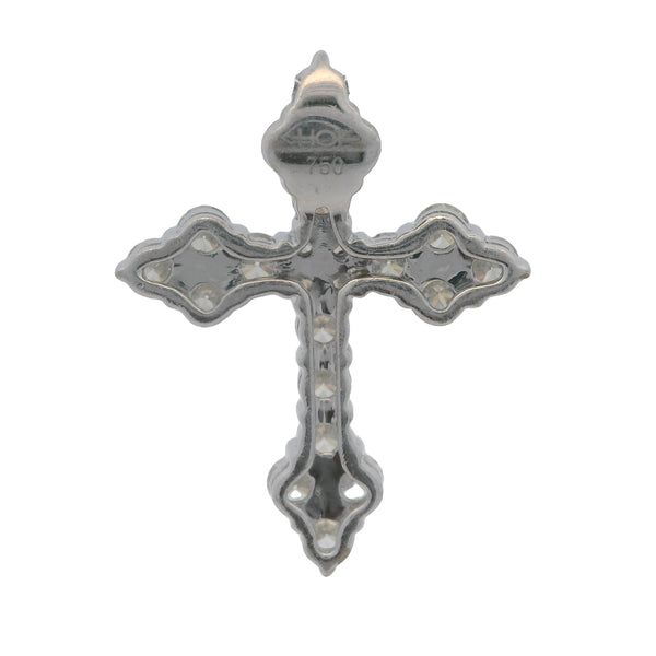 Hearts On Fire Solid 18kt White Gold and 0.76ctw Diamond Cross Pendant