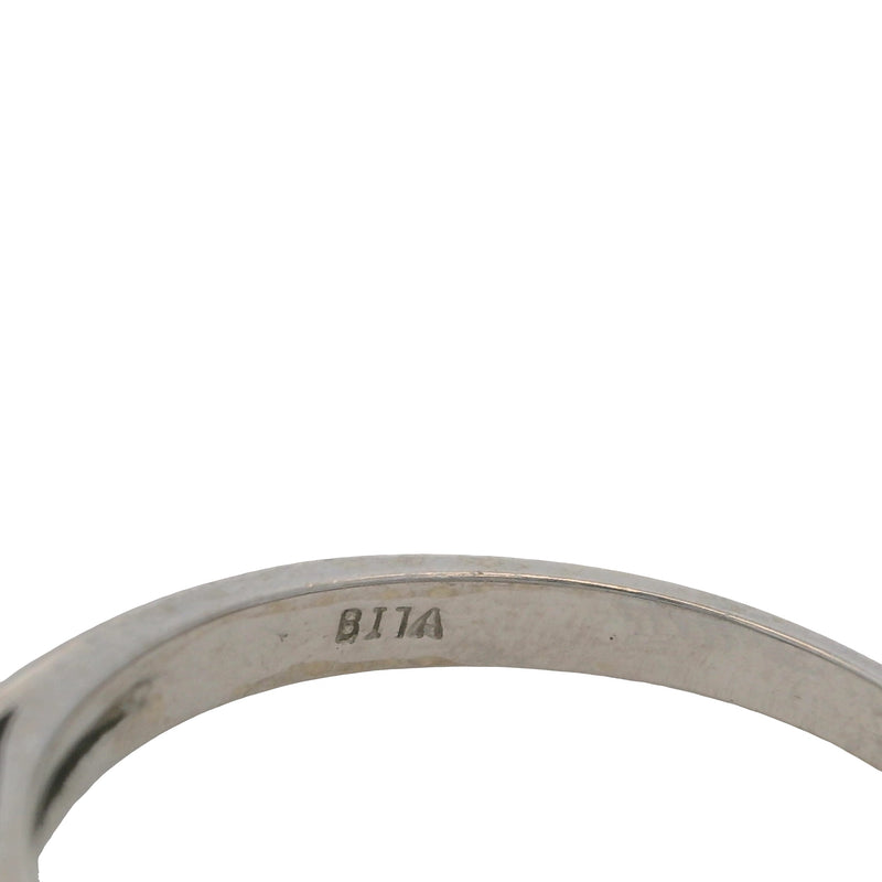 Anillo de oro blanco macizo de 14 kt con solitario de zafiro en forma de corazón y 6 diamantes de acento, talla 7