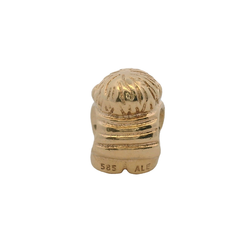 Charm deslizante de cuentas "Niño adorable" de oro amarillo macizo de 14 kt retirado de Pandora