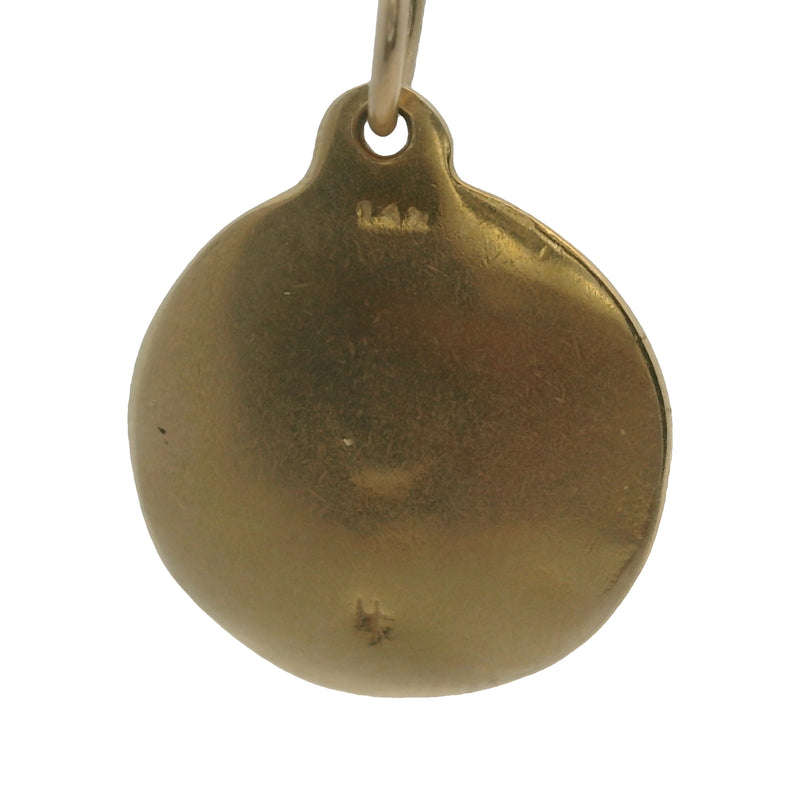 Helen Ficalora 14kt Yellow Gold Letter "M" Alphabet Disk Pendant Charm