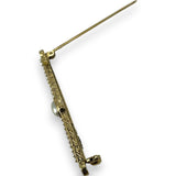 Antique Victorian Seed Pearl Hand Chased Solid 14k Yellow Gold Brooch Pin