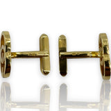 GUCCI Solid 18kt Yellow Gold 16g Running Logo Toggle Cufflinks Made in Arezzo, Italy Fully Hallmarked and Signed
