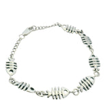 Solid 925 Sterling Silver Fish Bone Skeleton Link 7.5" Bracelet