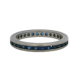 Vintage Solid Platinum Eternity Channel Set Sapphire 3mm Band Ring Size 6.5