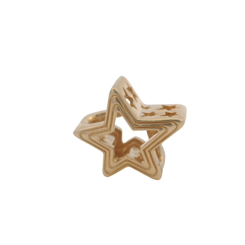 Retired Pandora Solid 14kt Yellow Gold Radiant Star Spacer Charm