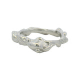 MONA Solid 925 Sterling Silver Abstract Waves Sculptural Band Ring Size 7