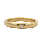 Tiffany & Co Elsa Peretti Solid 18kt Yellow Gold Diamond Solitaire Band Ring Size 5.25