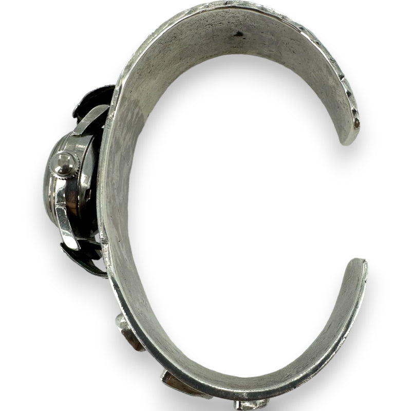 Native American 925 Sterling Silver and Natural Turquoise Blancpain Watch Cuff