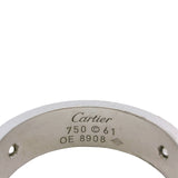 Cartier 18kt 750 White Gold Classic Model 6mm Love Ring with 3 Diamonds Size 61 9.5