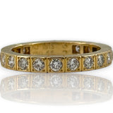 Cartier Lanieres Retired 18kt Yellow Gold Diamond Eternity Stackable Band Ring